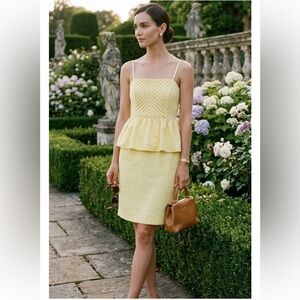 Gianni Bini Meriweather Butter Yellow Peplum Dress – Women’s